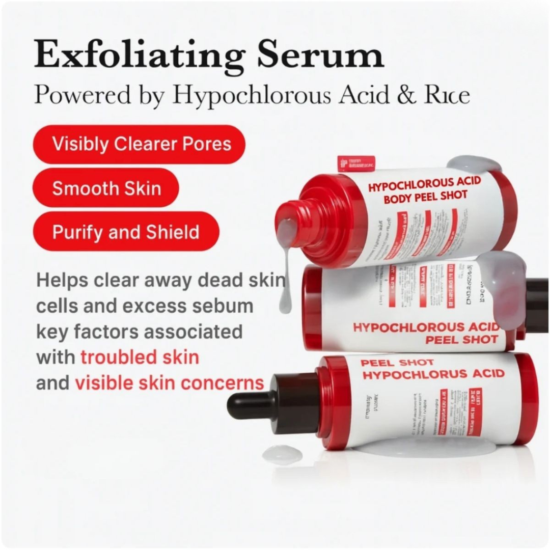 Hypochlorous Acid Rice Peel Shot Duo (Smooth, Clear Skin 12.2 fl oz)