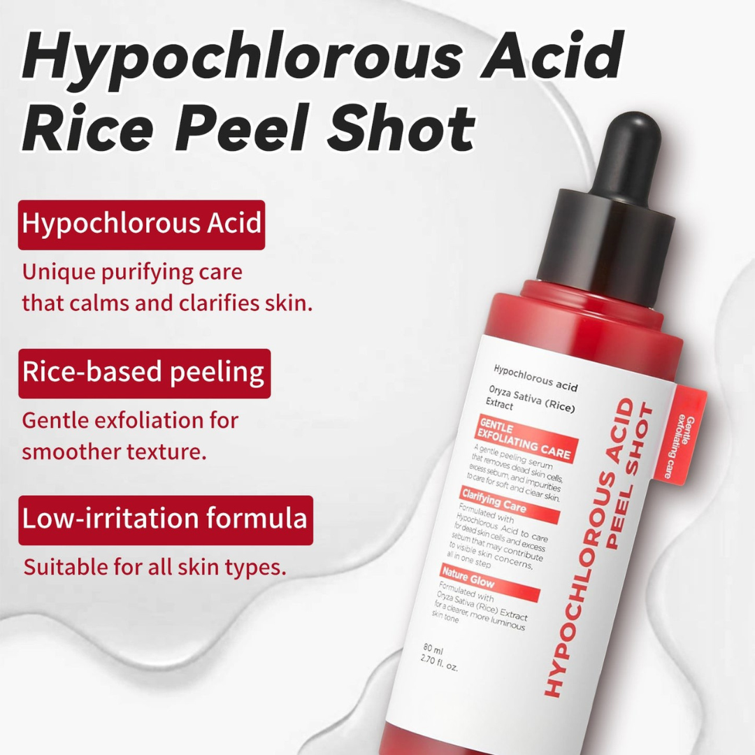 Hypochlorous Acid Rice Peel Shot Duo (Smooth, Clear Skin 12.2 fl oz)